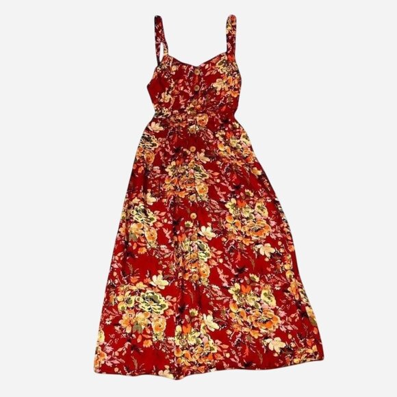 RARE FIND ANGIE Red & Yellow Floral Maxi Dress - Picture 1 of 4